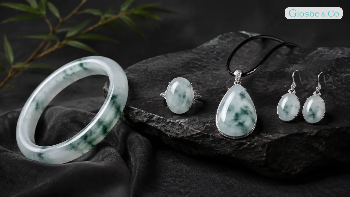 Vòng tay nhẫn mặt dây và hoa tai Ngọc Phỉ Thúy băng chủng