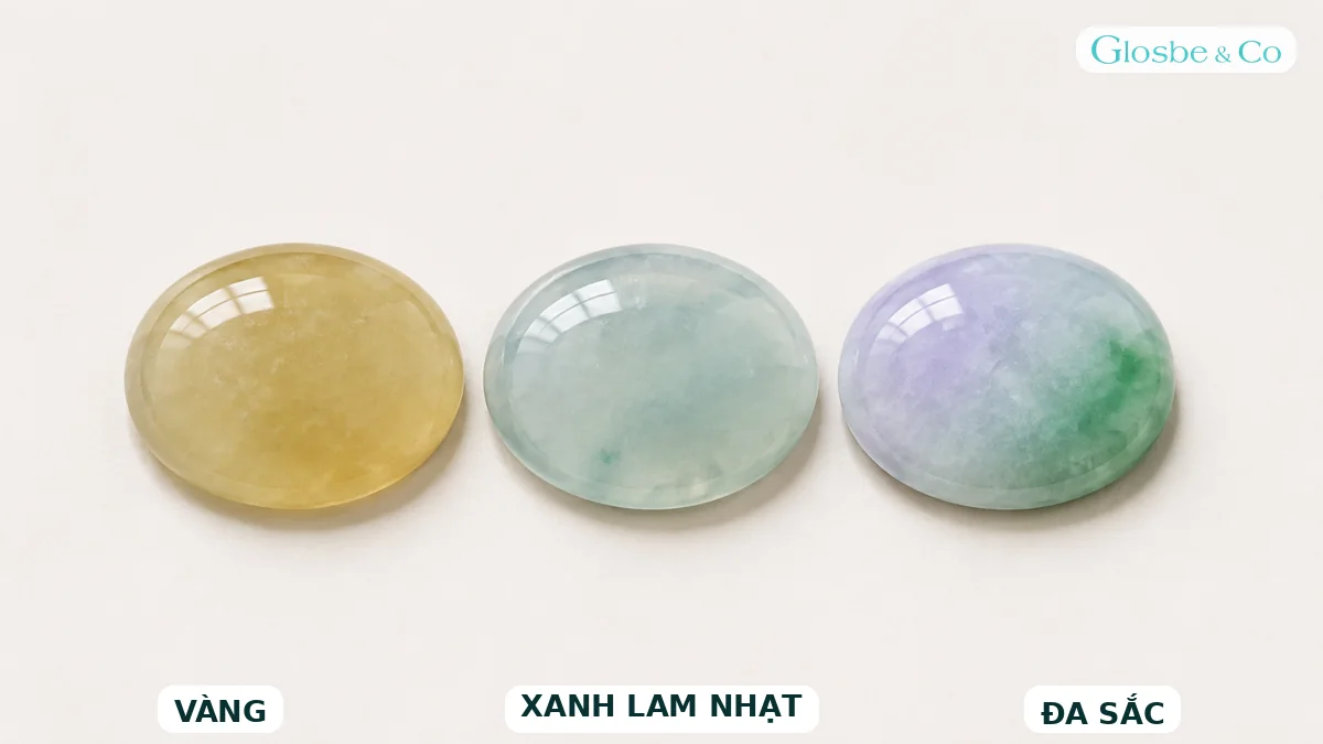 Ngọc băng chủng vàng xanh lam nhạt và đa sắc