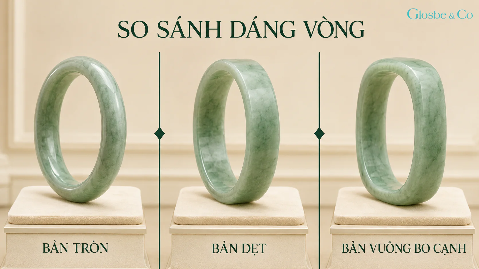 So sánh dáng vòng ngọc Phỉ Thúy