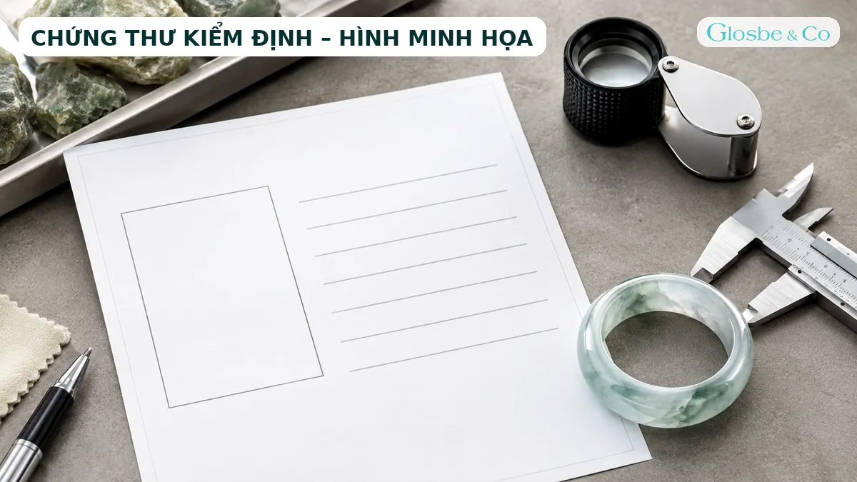 Chứng thư kiểm định Ngọc Phỉ Thúy và dụng cụ kiểm tra