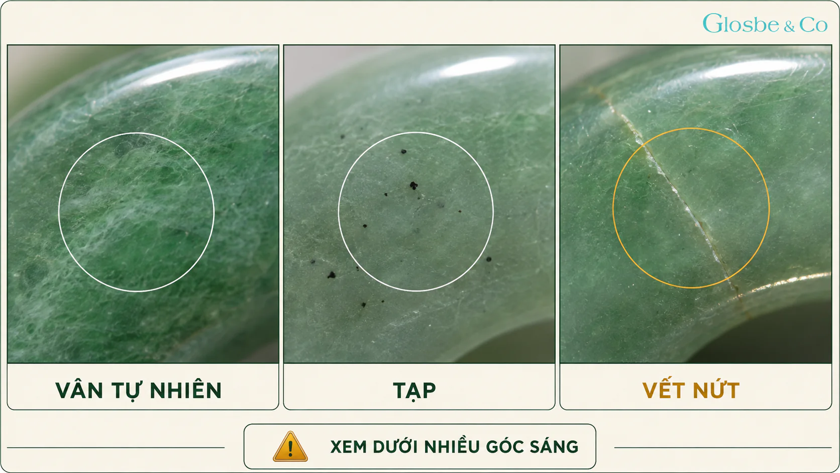 Vân tạp và vết nứt vòng ngọc