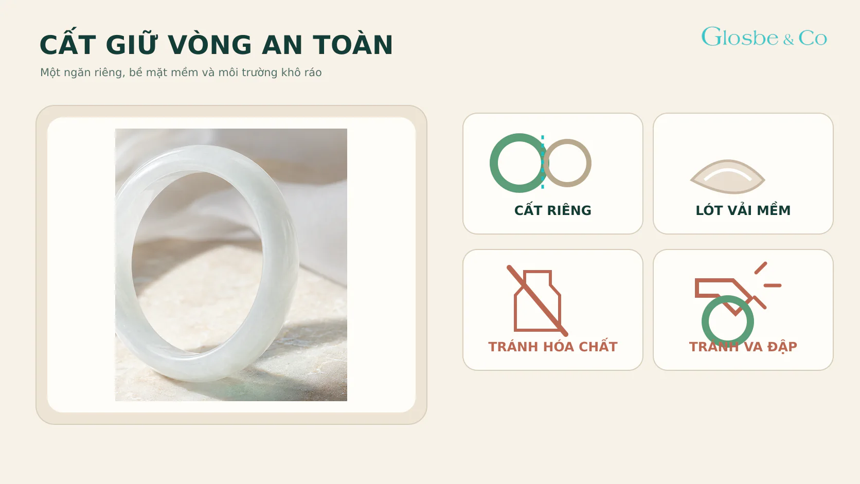 Cất giữ vòng ngọc an toàn